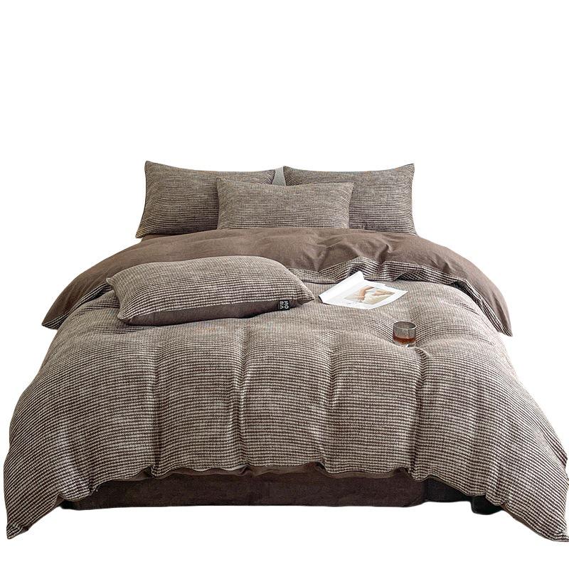 Luxury Cotton Yarn-Dyed Duvet & Bedding Set - 4 Pieces, Light Wash, Fits 1.8 Bed