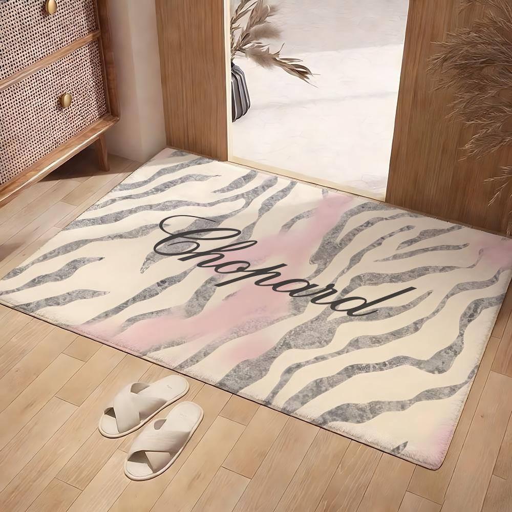 C-Chopard Brand Floor Mat Soft Flannel Rug Non-Slip Absorbent Mat For Bathroom Bedroom Home Decor