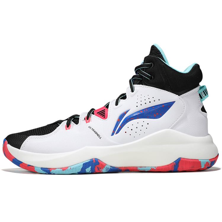 

LiNing Cushioning Anti Slip And Wear Resistant High Top Basketball Shoes White Black 41