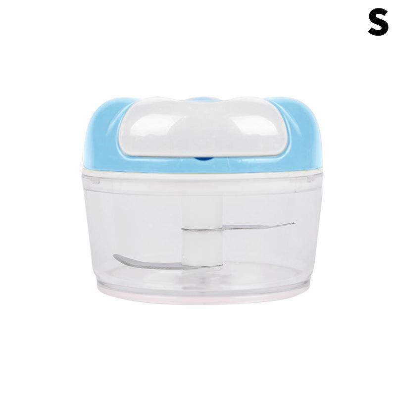 

Портативный измельчитель овощей и продуктов ручной чеснокодавилка измельчитель фруктов многофункциональная мясорубка овощерезка кухонный инструмент S синий