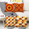 Retro 70er Geometrische Kissenbezüge Mid Century Modern Kreis Quadrat Druck Kissenhüllen, Vintage Heimdekoration Für Wohnzimmer