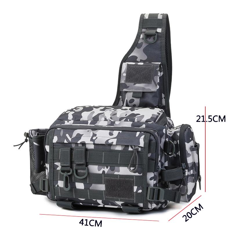 Bolsa de pesca com isca de grande capacidade, bolsa de cintura multifuncional, bolsa para vara de pesca, mochila tática, bolsa de ombro, bolsa para equipamento de pesca