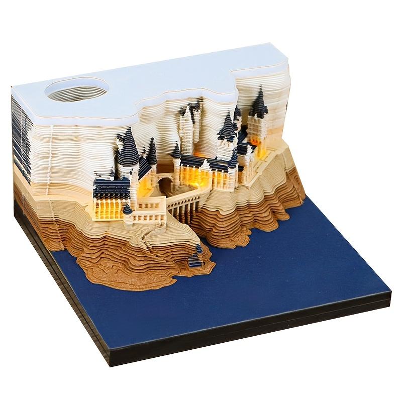 1 Stück 3D Pop-Up Zauberschloss Kalender - Handgefertigte DIY Papier-Skulptur, Kreative Tägliche Bürodekoration & Einzigartige Geschenkidee