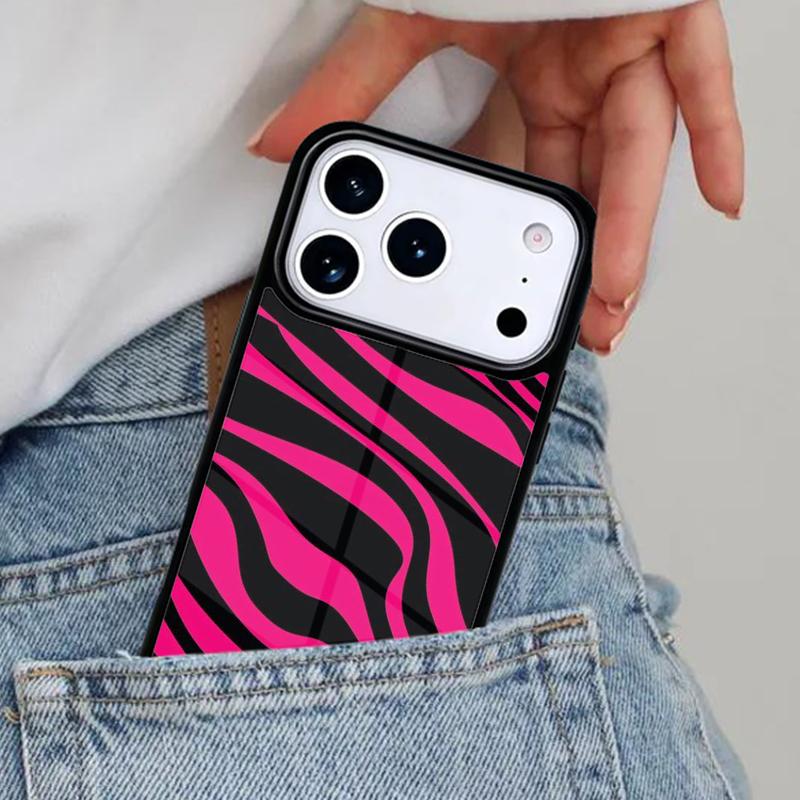 PINK ZEBRA SKIN Phone Case for iPhone 17ProMax 12 13 14 15 16e 17 Pro Max Plus Air Cover
