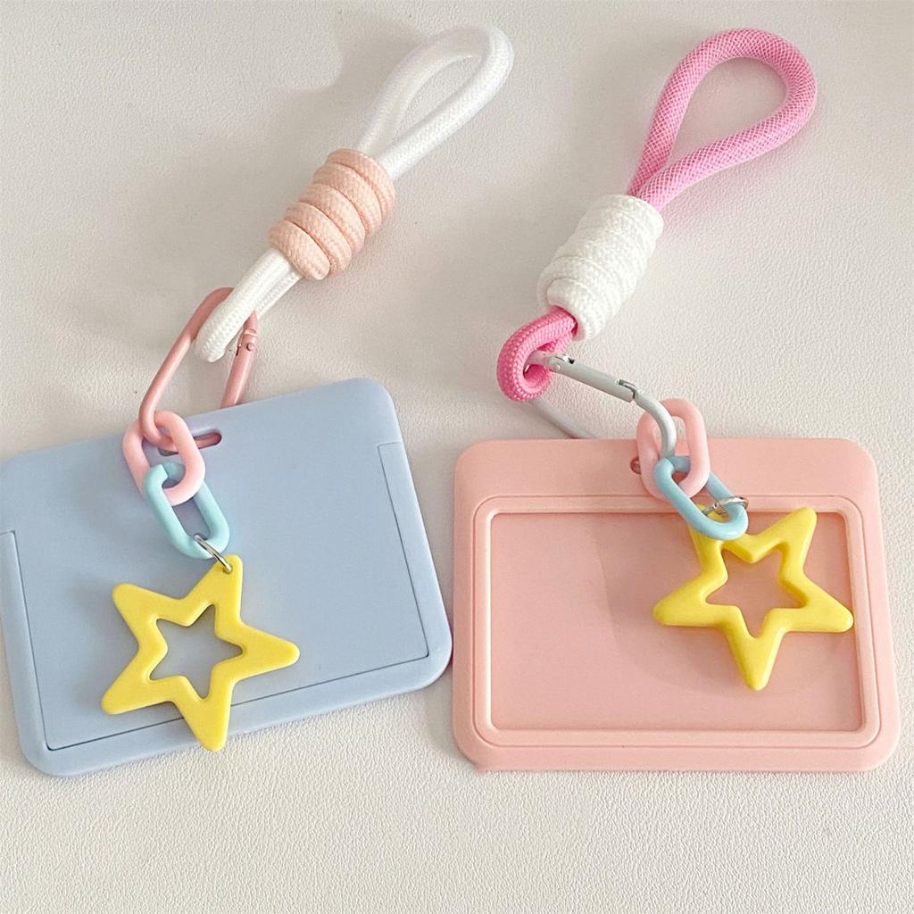 Star Photocard Holders Lovely Card Cover Anti-lost Keychain Photocard Case Sweet Photo Sleeve Credit Card Protector