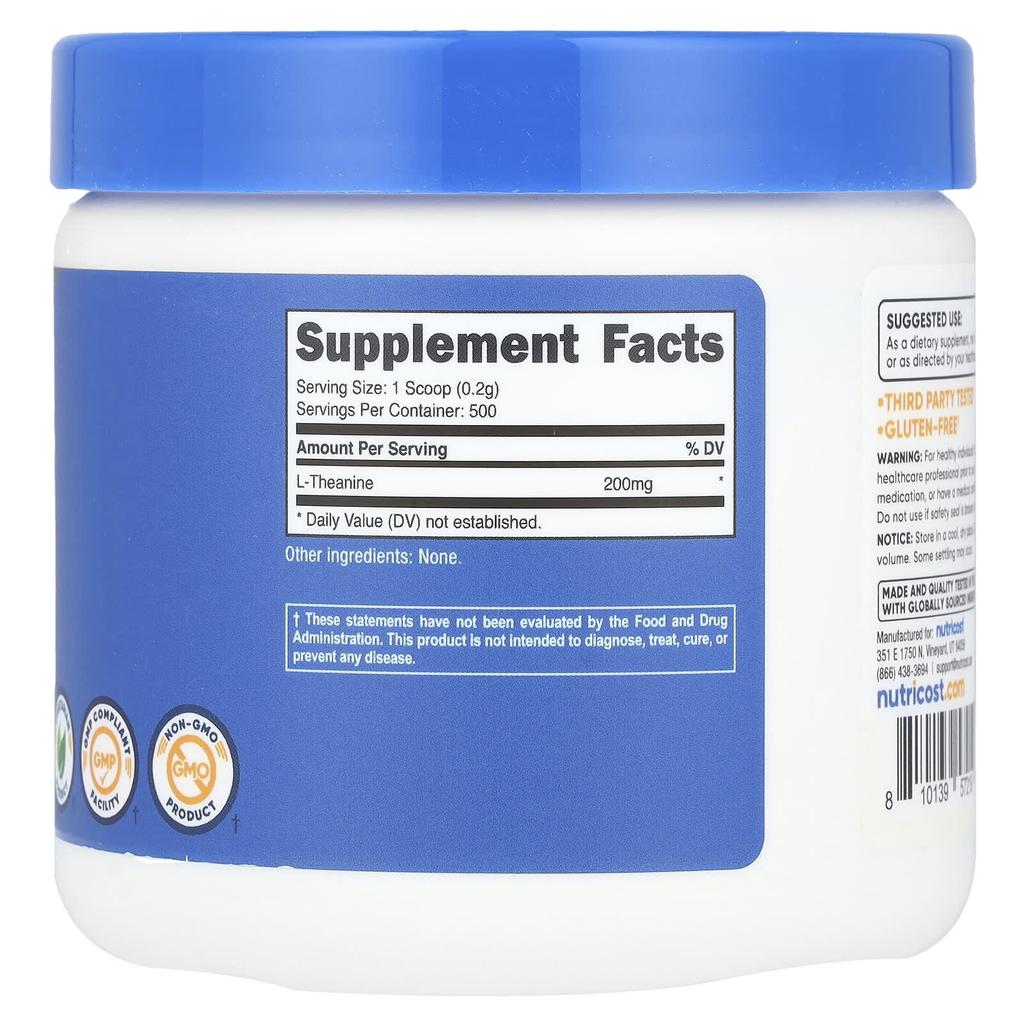 L-Theanin, Geschmacksneutral, 100G (3.6Oz)