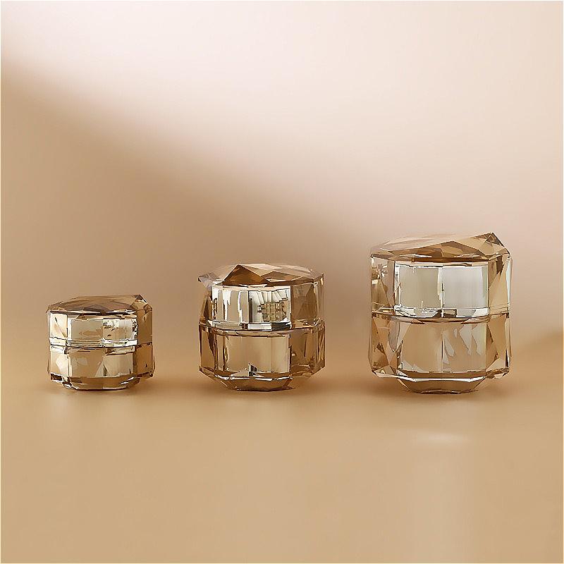 Acrylic Diamond Set Bottle Cosmetic 30/50/100ml Press Essence Lotion Dispensing Bottle 15/30/50g Acrylic Cream Bottle