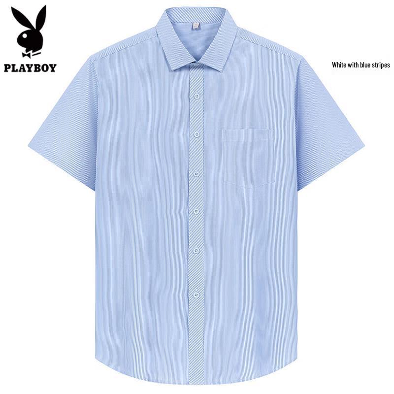 Playboy Men s Quick-Dry Business Casual Short Sleeve Shirt 40