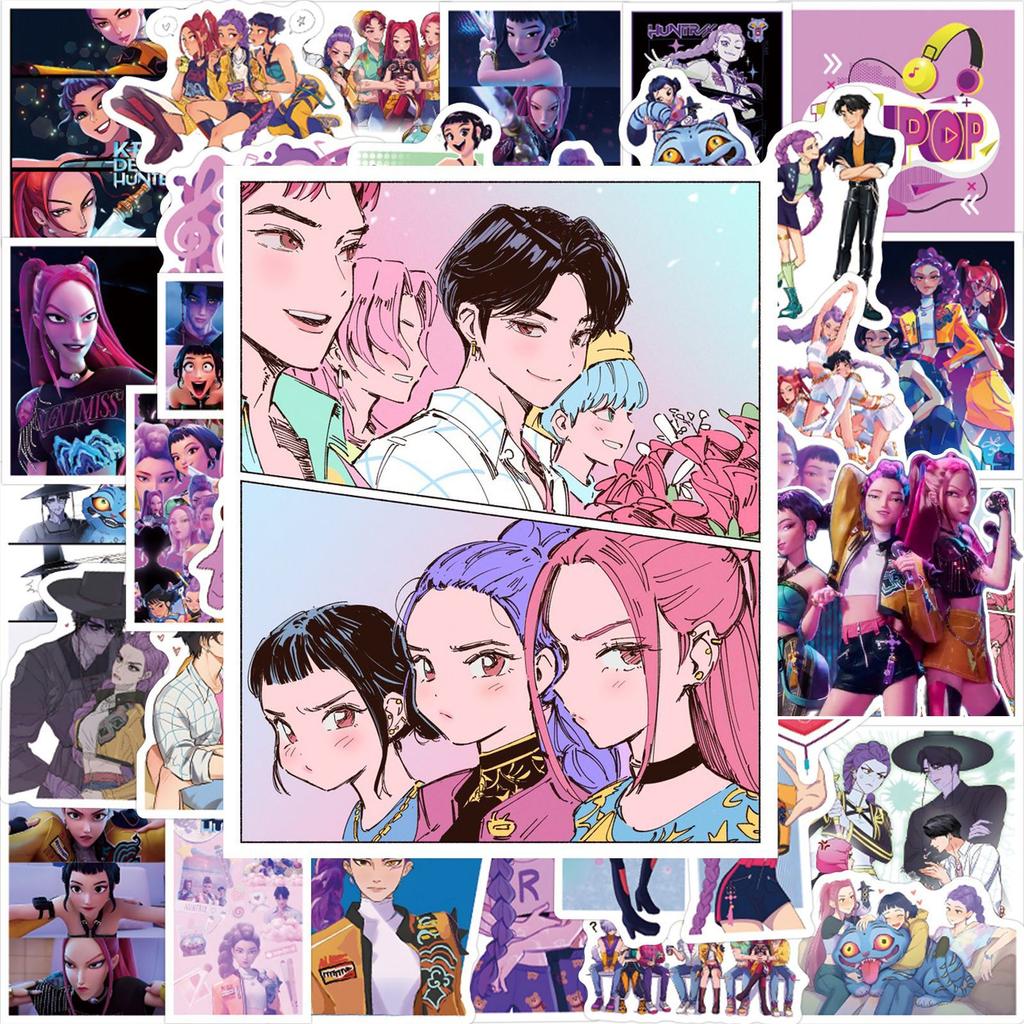 Kawaii Anime K-pop Demon Hunter Stickers Cartoon Sealing Decals Waterproof DIY Scrapbooking Stationery Cute Sticker Gifts