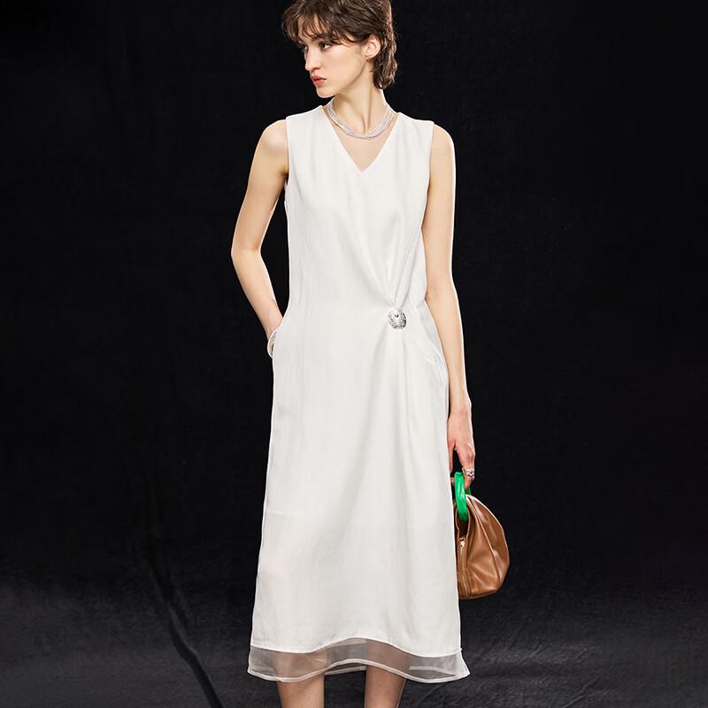 Elegant Tencel Blend V-Neck Sleeveless Maxi Dress XL