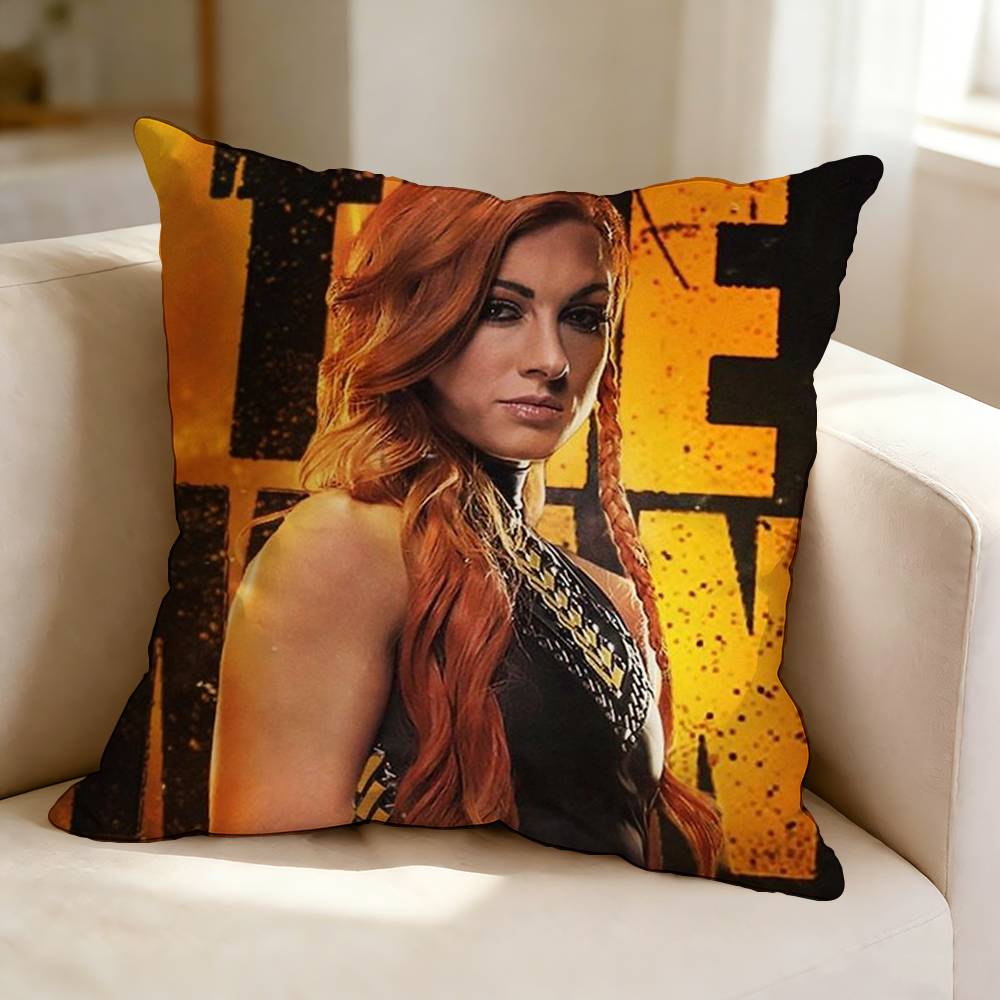 TThe Man BBecky Lynch Pillow Case Square DoubleSided Sofa Cushion Cover Bedroom Bedside Pillow