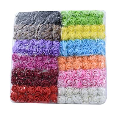 144pcs Artificial Flowers Simulation Foam Yarn Roses Outdoor Festival Garden Arch Wreath Wedding Table Home Room Diy Candy Boxes