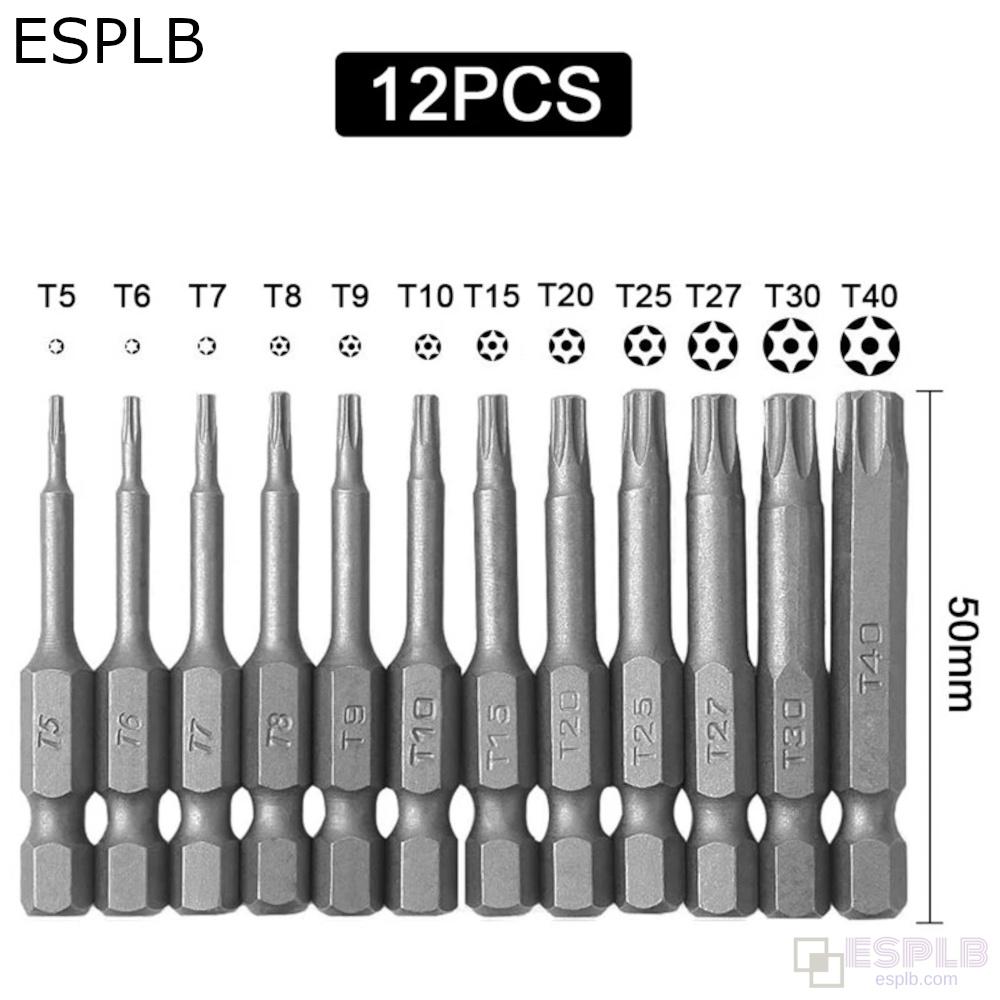 11pcs 100mm /12pcs 50mm 1/4" Hex Bits Driver Tamper Proof Security Drill Magnetic Bit Set Torx Screwdriver Flat Head
