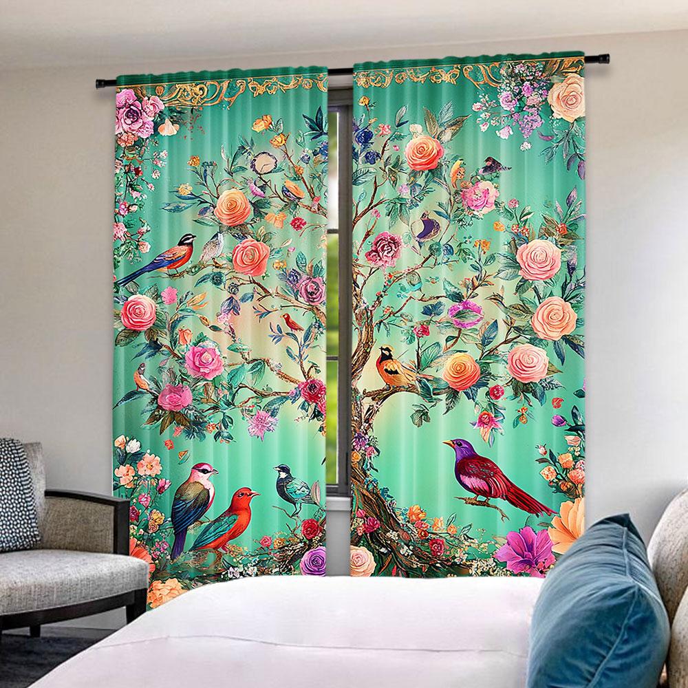 2 szt. Drzewo Życia Zasłona Wiosenna Boho Kwitnąca Zasłona Dekoracja Roślinna Wystrój Domu Odpowiednia Do Salonu Sypialni Kuchni I