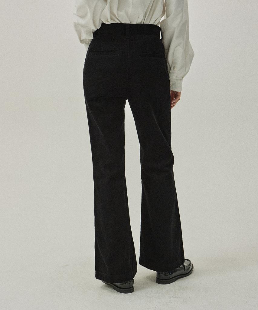 MAGOODGAN Chera 4805 Corduroy Black Bell-Bottom Pants