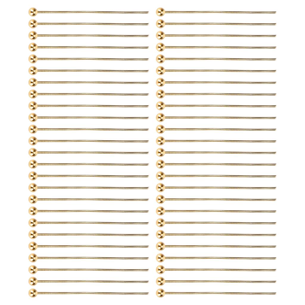 50pcs Ball Head Pins Jewelry Pendant DIY Craft Bead Making Parts Accessory SuppliesGold 30mm   1.18in