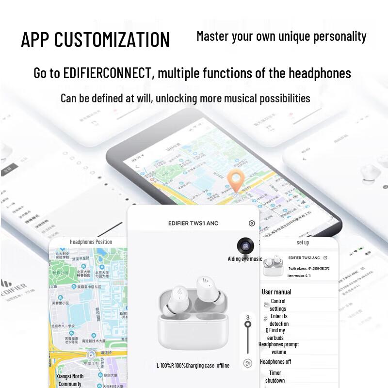Edifier TWS1 ANC True Wireless Active Noise Cancelling Earbuds