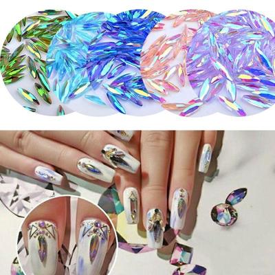 20 Pcs Colorful Nail Art Rhinestone  AB Nail Glitter Manicure Decoration