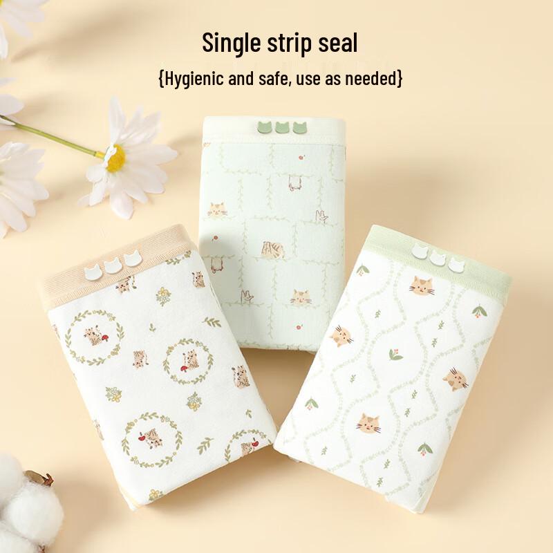 FenTeng Women's 3-Pack Mid-Rise Cartoon Briefs with Antibacterial Crotch