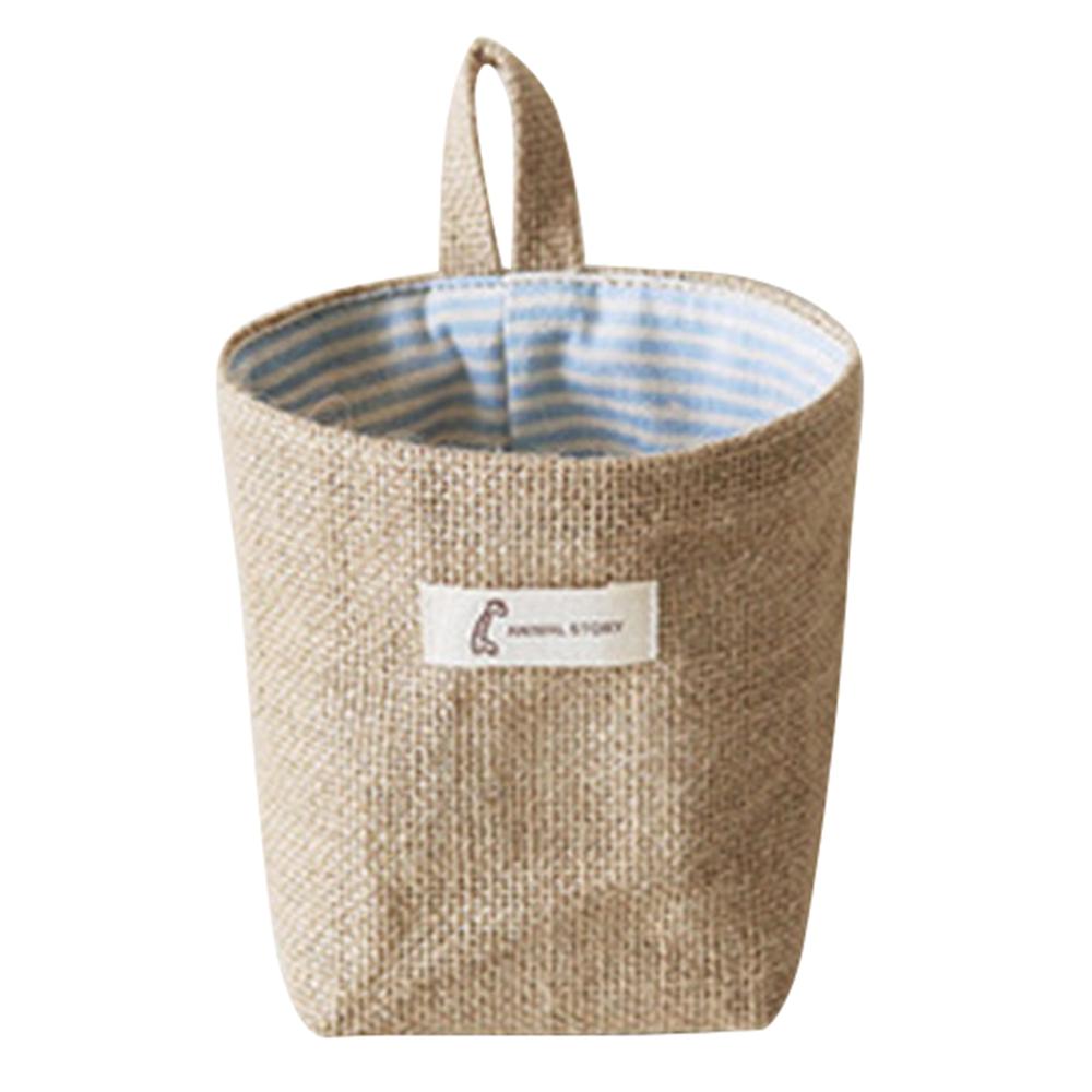 Sacs de rangement suspendus en coton et lin, paniers suspendus pratiques en coton et lin pour chambre à coucher, salle de bain pour la maison
