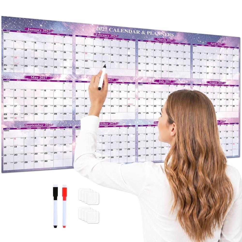 Large Size Yearly Wall Planner Erasable Surface Calendar Planner Sheet Family Planning