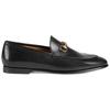 Gucci Jordaan Leather Horsebit Casual Shoes Women's Black (Unisex) Men's Casual Shoes 404069 BLM00 1000