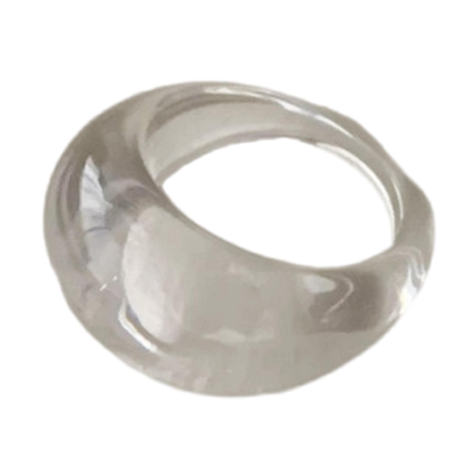 

Гладкое глянцевое кольцо-шинка из смолы с дугообразным дизайном, удобный аксессуар для пальца для повседневной носки и особых случаев прозрачный