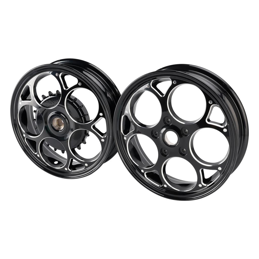 Front & Rear Wheel Rim Set 3.0x12" Black For Vespa Sprint Primavera 50 125 150
