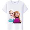 Vintage Disney Cartoon Woman Summer Tees Frozen Elsa Anna Princess Top White Ladies T-Shirts 90S Clothes Plus Size Gothic Blouse