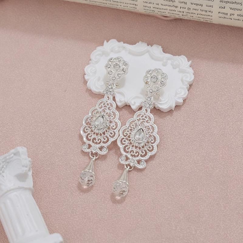 Drop Earrings for Women Classic Multi-Color Rhinestones Fadeproof for Formal Dinner Anniversary Gift for Wife