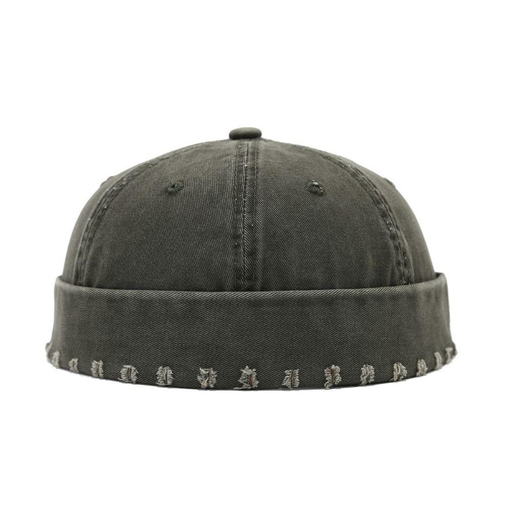 Outdoor Gewaschener Denim Schirmlose Docker Cap Baumwolle Verstellbar Hip Hop Hut Einfarbige Schirmlose Mütze Junge Mädchen