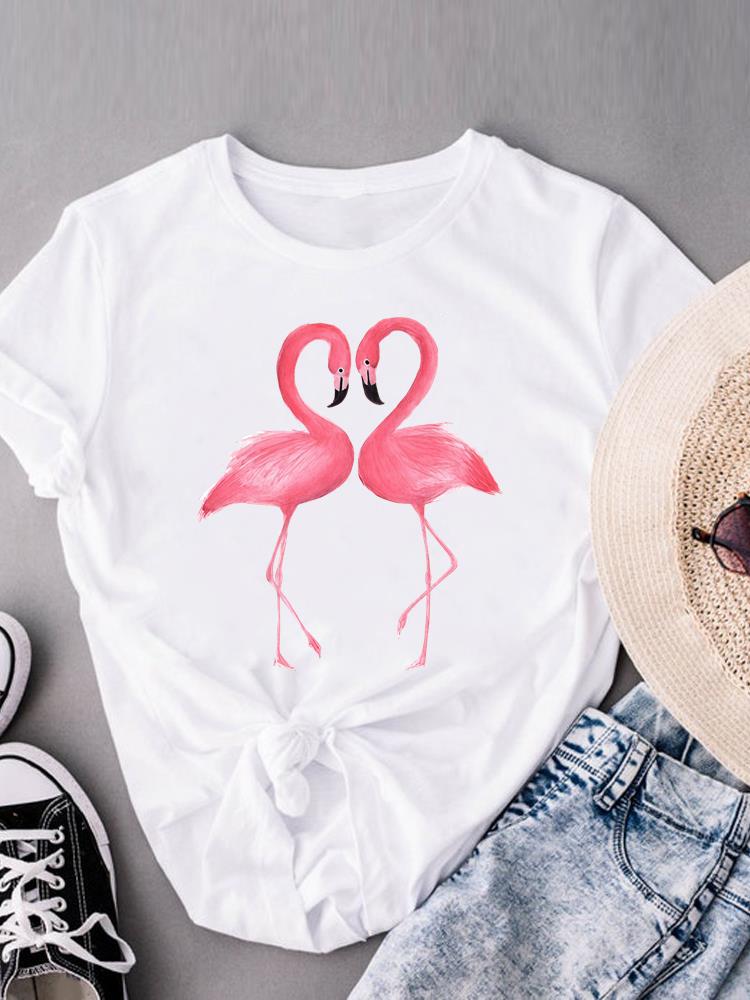 (Asian Size) Beach Trend O-neck Casual Clothing Short Sleeve T-shirts Fashion Female Women's Top T Shirt Printed Graphic Tee