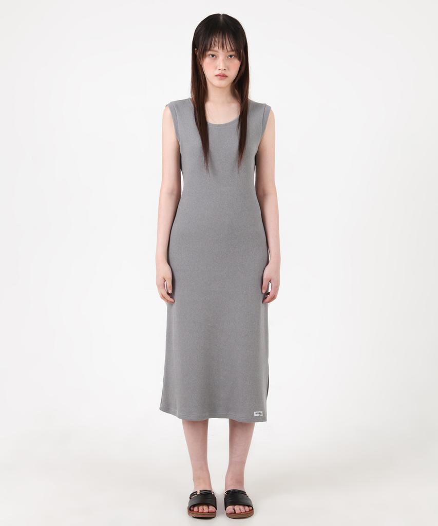 Catharsis Knitting Tank Tab Backless Long Dress Grey One Size