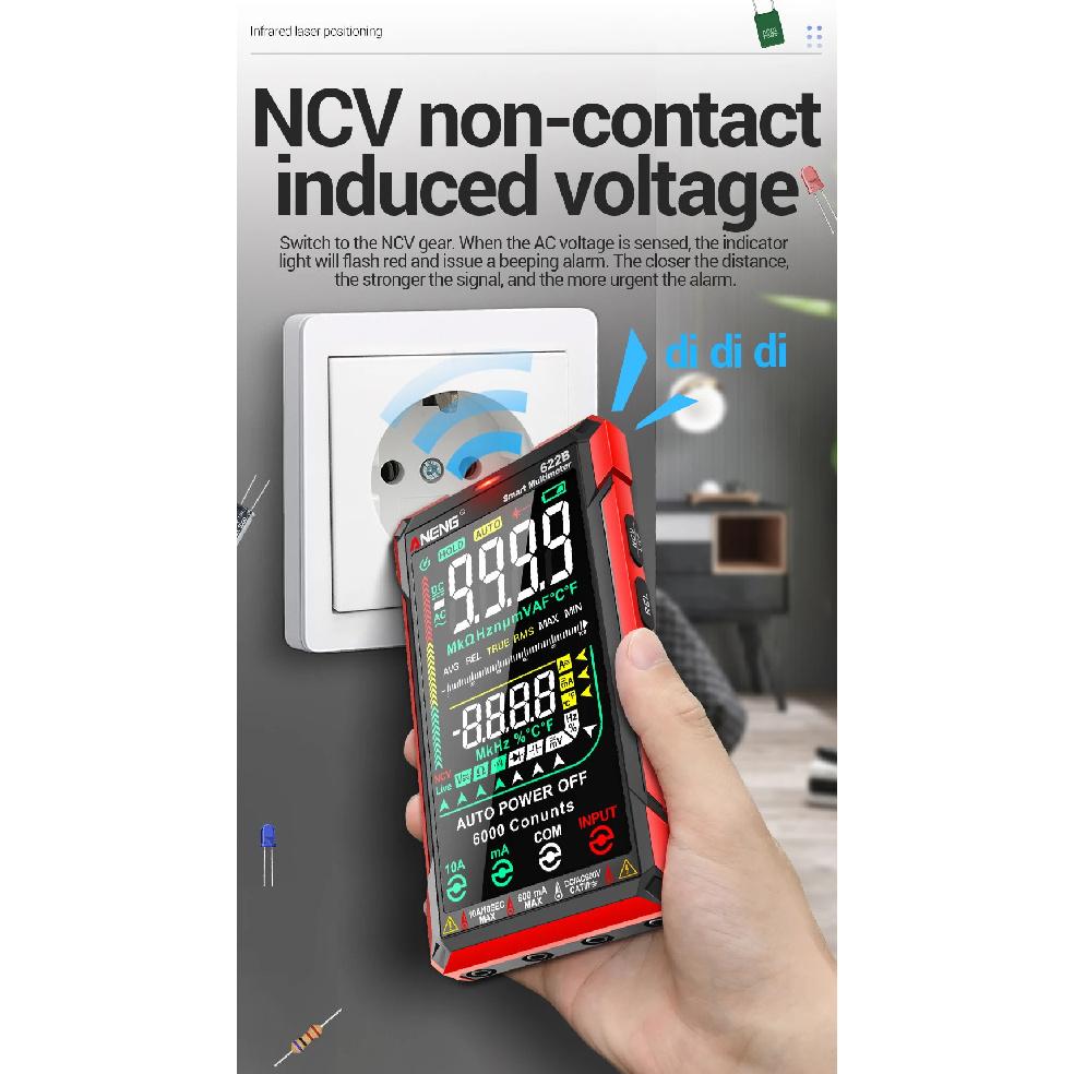 ANENG 622B Multi Functional Multimeter PT1005B Probe Wire Set Temperature Frequency Duty Cycle Detection and Maintenance Tool