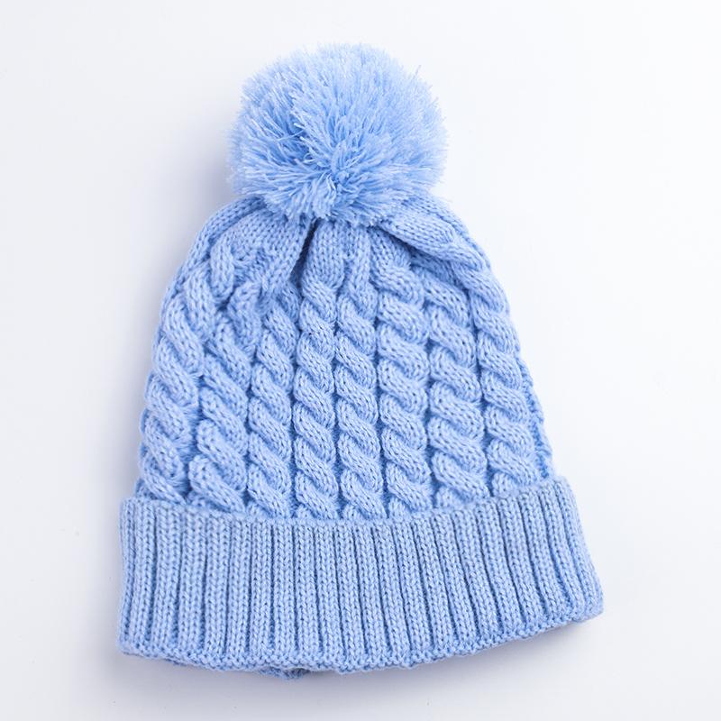 Cute Winter Custom Kids Beanie Hat High Quality Fashion Promotional Custom Embroidery Knitted Hat Solid Color Beanie Hat Style 4