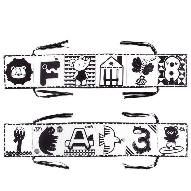 

Baby Bed Early Education Puzzle Toy Double-sided Black And White Cloth Book Style D