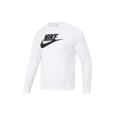 Nike Moletom Masculino de Manga Comprida com Gola Careca e Estampa de Logotipo da Marca por Letra Branco DQ4913-100