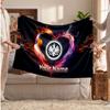Couverture polaire personnalisée Eintracht Frankfurt avec logo de football, texte de nom personnalisé, couverture jetée douce et chaude pour la maison