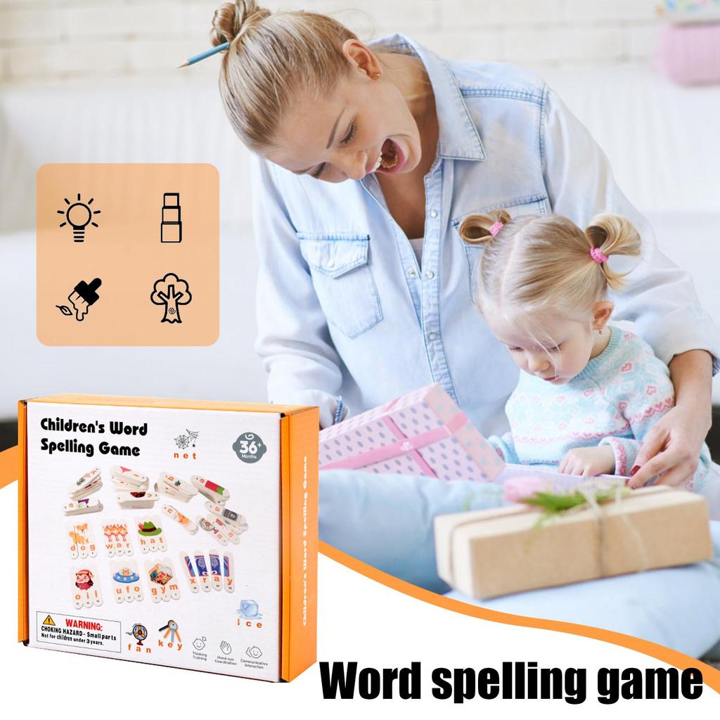 Spelling Games Word Game Interactive Alphabet Puzzle Educational Toys For Kids School Practice Teaching Toddler Kindergarten