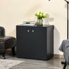 Storage Cabinet w/ Two Shelves Wooden Sideboard Freestanding Kitchen Cupboard Bookcase - Black