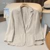Women's Linen Single-Button Casual Blazer
