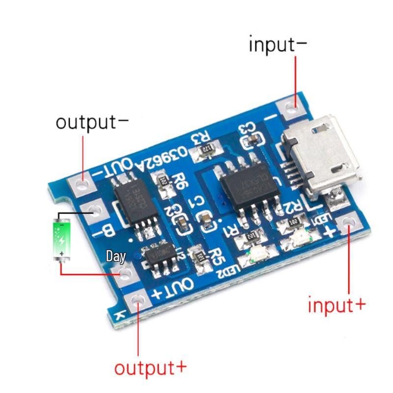 TP4056 1A Type-C Lithium Battery Charger & Protection Module for 18650 Batteries