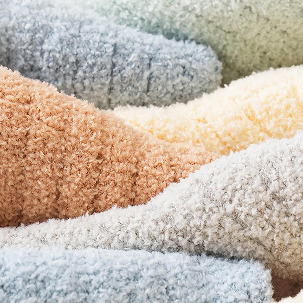 3 Paar Korallenvlies Babysocken Winter Warm Mittelhohe Socken für Säugling Kleinkind Patchwork Lockere Mündung Lange Socken