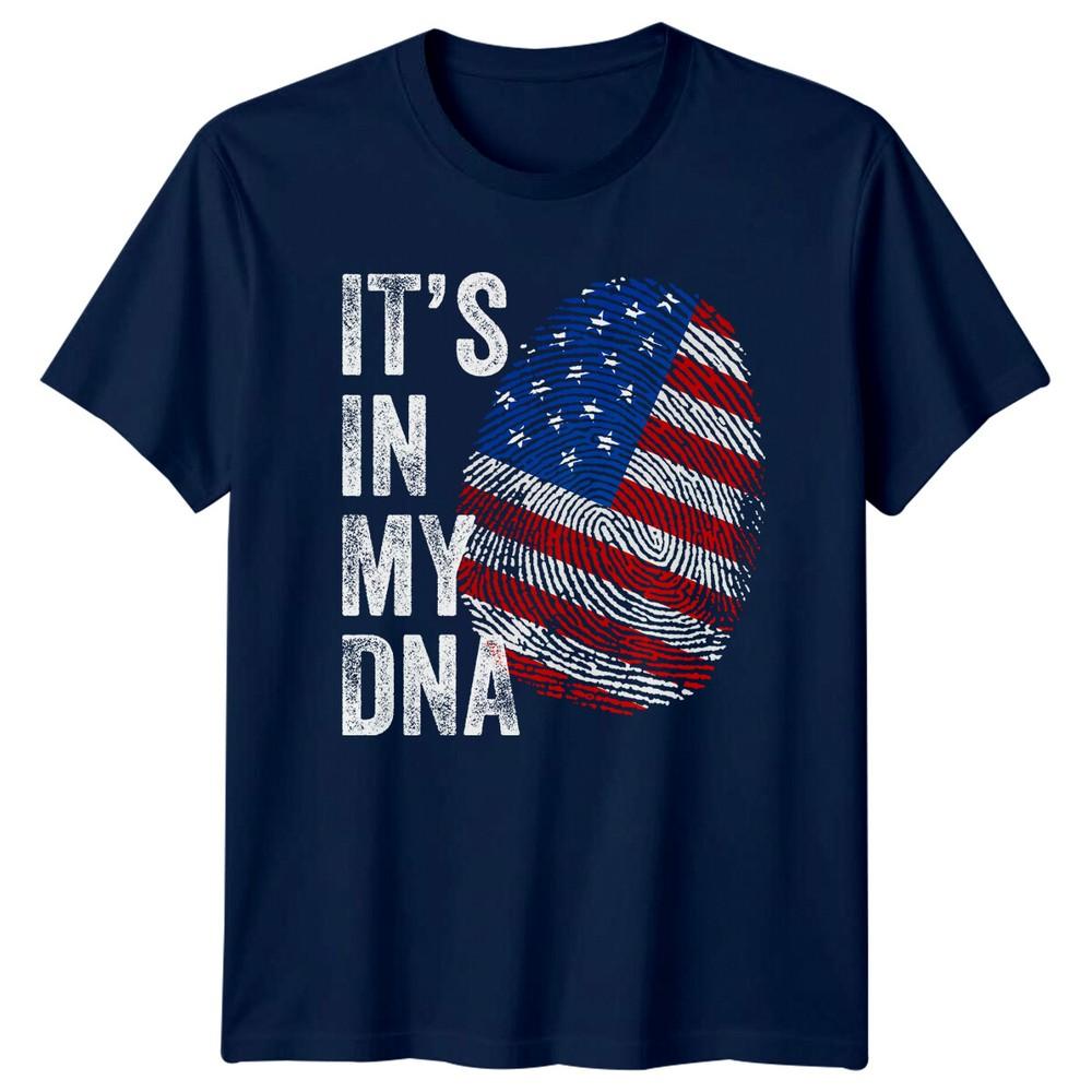 Its In My DNA US Flag Fingerprint Patriotic Unisexs TShirt Unisexs Tee Graphic