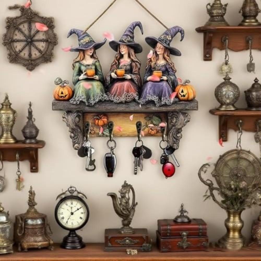 Rustic Style Key Rack Flat 2D Keys Storage Holder Practical Key Organizer  Halloween Decoration
