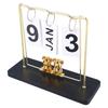 Bear Wooden Metal Flip Calendar Daily Flip Calendar Reusable Perpetual Calendar Desktop Flip