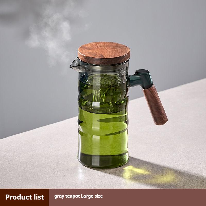 GIANXI 550ML Kitchen Transparent Glass Cups Wooden Handle Coffee Mug Drinkware Filter Tea Cup Portable Espresso Cups Glassware