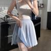 Women Summer Sexy Fashion Loose Ice Silk Mini Skirt High Waist Slim Fit Pleated A-Line Skirt Solid Color Skirt Club Wear