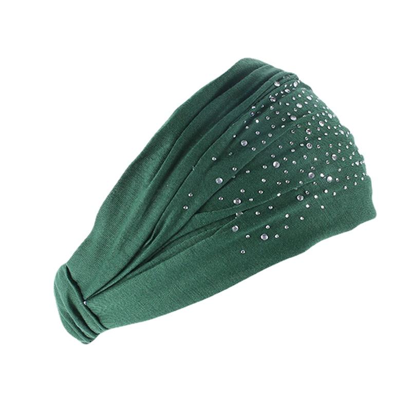 Fix Rhinestone Hair Bands Wide Elastic Hair Bands Wide Stretch Women Headbands Headpiece Headwrap Turban Headwear