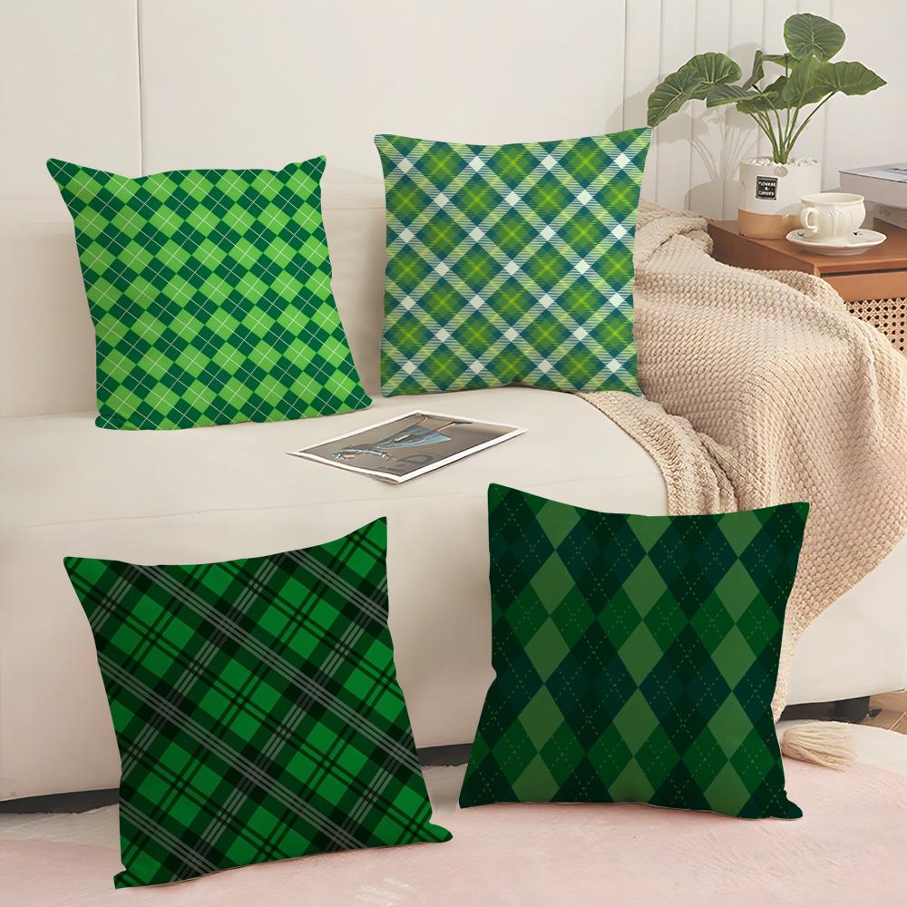 Happy St. Patrick'S Day Cushion Cover Soft Short Plush Pillow Cover Smooth Cozy Texture Aesthetic Cushion Case Home Decor